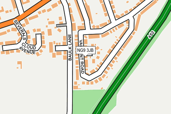 NG9 3JB map - OS OpenMap – Local (Ordnance Survey)