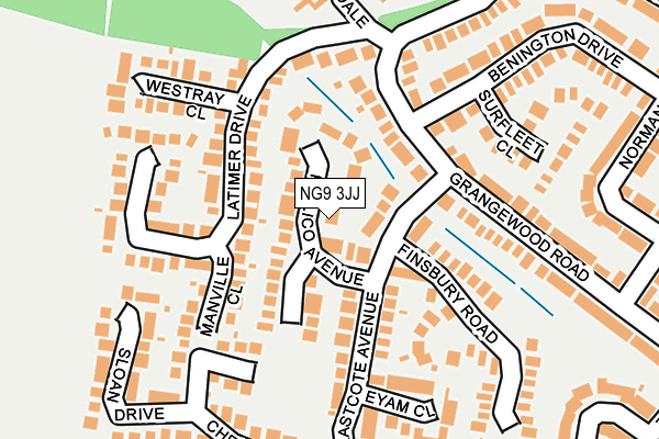 NG9 3JJ map - OS OpenMap – Local (Ordnance Survey)