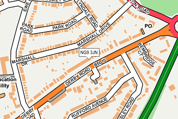 NG9 3JN map - OS OpenMap – Local (Ordnance Survey)