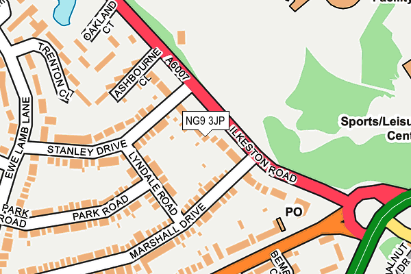 NG9 3JP map - OS OpenMap – Local (Ordnance Survey)