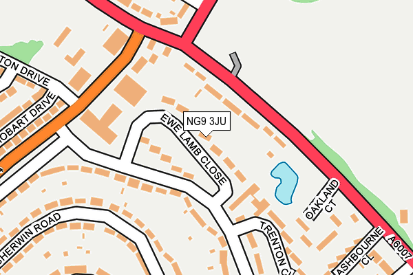 NG9 3JU map - OS OpenMap – Local (Ordnance Survey)