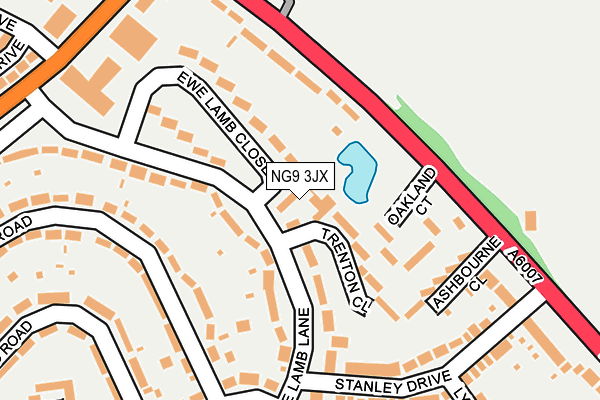 NG9 3JX map - OS OpenMap – Local (Ordnance Survey)