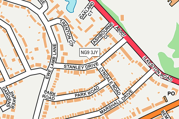 NG9 3JY map - OS OpenMap – Local (Ordnance Survey)