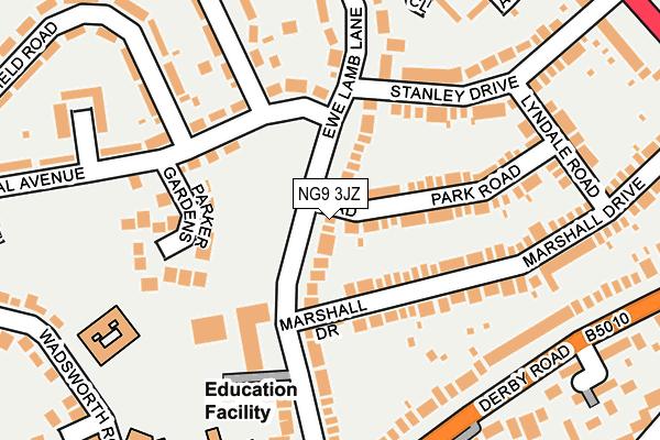 NG9 3JZ map - OS OpenMap – Local (Ordnance Survey)