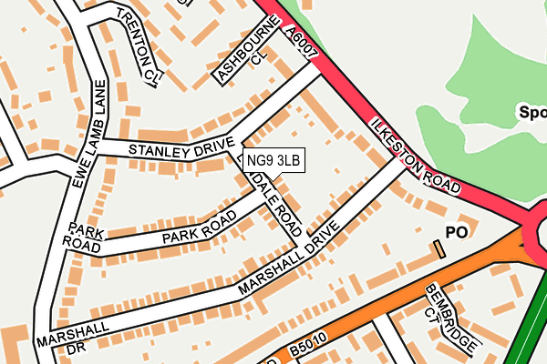 NG9 3LB map - OS OpenMap – Local (Ordnance Survey)