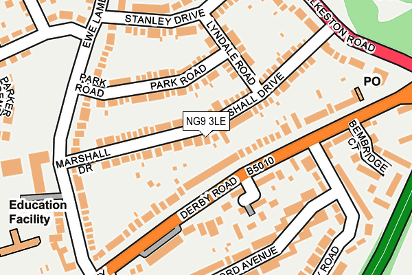 NG9 3LE map - OS OpenMap – Local (Ordnance Survey)
