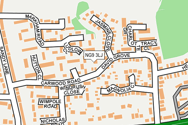 NG9 3LJ map - OS OpenMap – Local (Ordnance Survey)