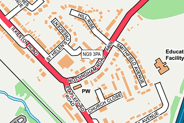 NG9 3PA map - OS OpenMap – Local (Ordnance Survey)