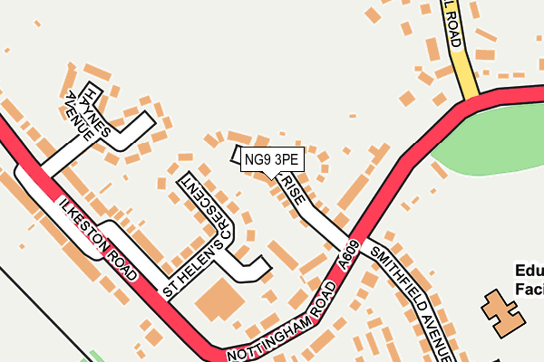 NG9 3PE map - OS OpenMap – Local (Ordnance Survey)