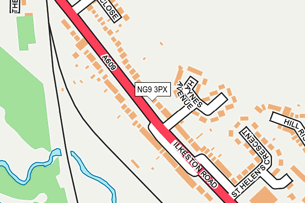 NG9 3PX map - OS OpenMap – Local (Ordnance Survey)