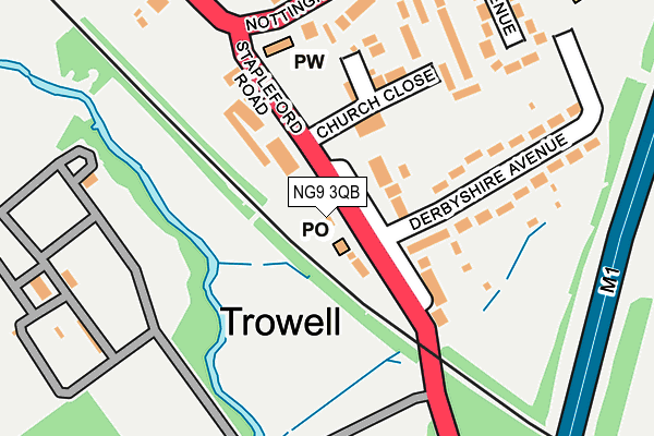 NG9 3QB map - OS OpenMap – Local (Ordnance Survey)