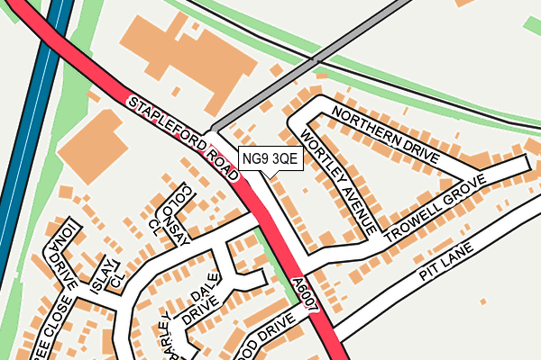 NG9 3QE map - OS OpenMap – Local (Ordnance Survey)