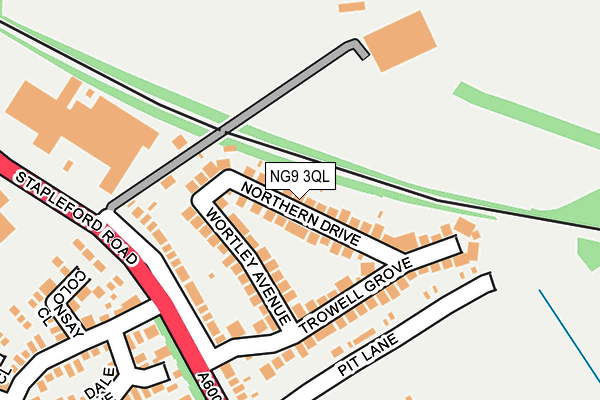 NG9 3QL map - OS OpenMap – Local (Ordnance Survey)