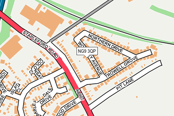 NG9 3QP map - OS OpenMap – Local (Ordnance Survey)
