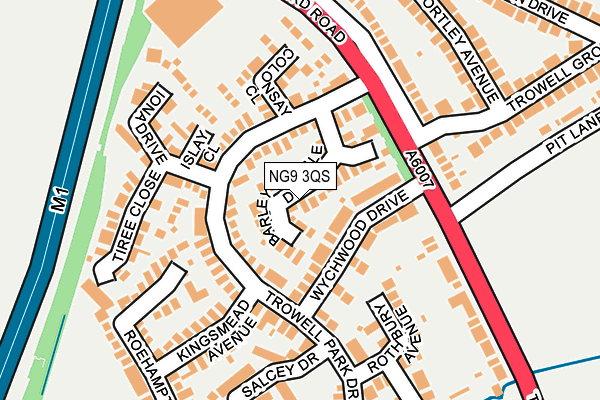 NG9 3QS map - OS OpenMap – Local (Ordnance Survey)