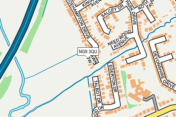 NG9 3QU map - OS OpenMap – Local (Ordnance Survey)