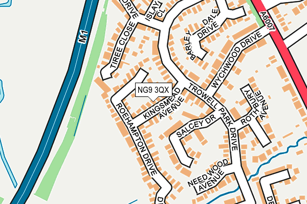 NG9 3QX map - OS OpenMap – Local (Ordnance Survey)