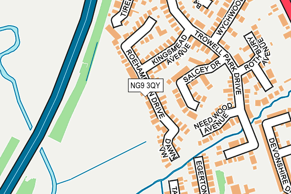 NG9 3QY map - OS OpenMap – Local (Ordnance Survey)