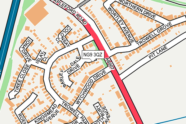 NG9 3QZ map - OS OpenMap – Local (Ordnance Survey)