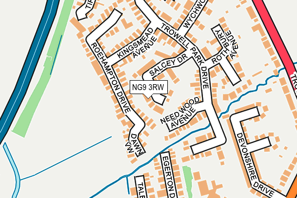 NG9 3RW map - OS OpenMap – Local (Ordnance Survey)