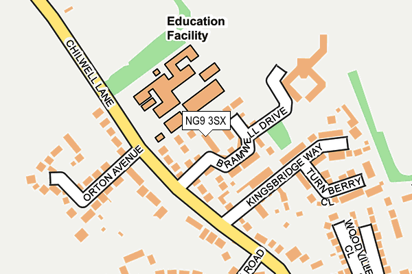 NG9 3SX map - OS OpenMap – Local (Ordnance Survey)