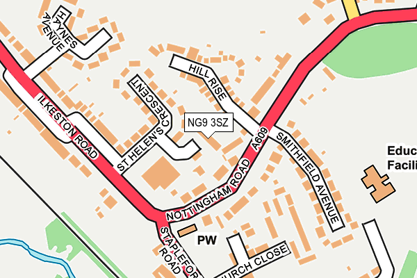 NG9 3SZ map - OS OpenMap – Local (Ordnance Survey)