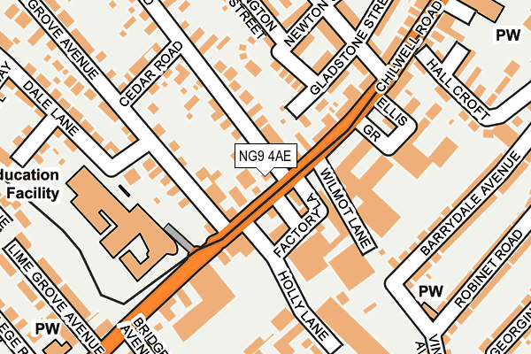 NG9 4AE map - OS OpenMap – Local (Ordnance Survey)