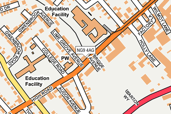 NG9 4AG map - OS OpenMap – Local (Ordnance Survey)
