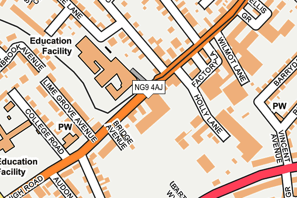 NG9 4AJ map - OS OpenMap – Local (Ordnance Survey)