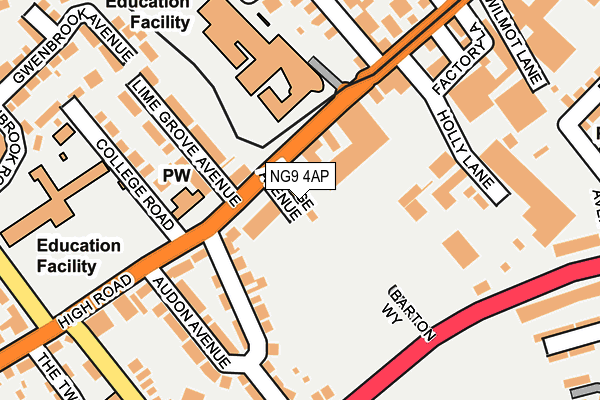 NG9 4AP map - OS OpenMap – Local (Ordnance Survey)