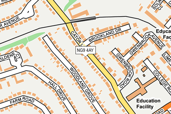 NG9 4AY map - OS OpenMap – Local (Ordnance Survey)