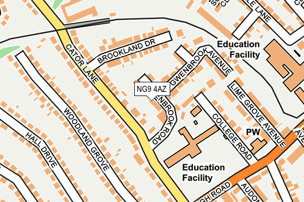 NG9 4AZ map - OS OpenMap – Local (Ordnance Survey)