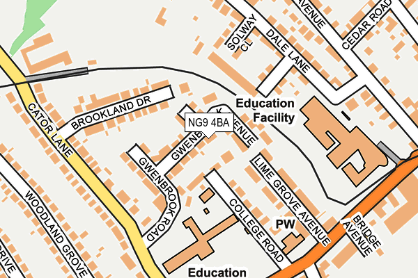 NG9 4BA map - OS OpenMap – Local (Ordnance Survey)