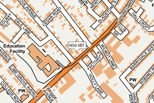 NG9 4BT map - OS OpenMap – Local (Ordnance Survey)