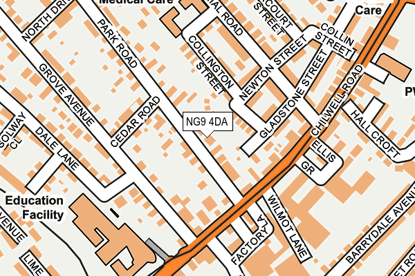 NG9 4DA map - OS OpenMap – Local (Ordnance Survey)