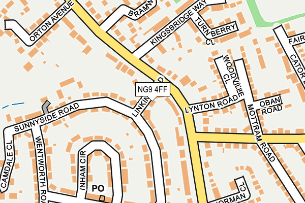 NG9 4FF map - OS OpenMap – Local (Ordnance Survey)