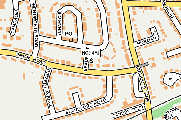 NG9 4FJ map - OS OpenMap – Local (Ordnance Survey)