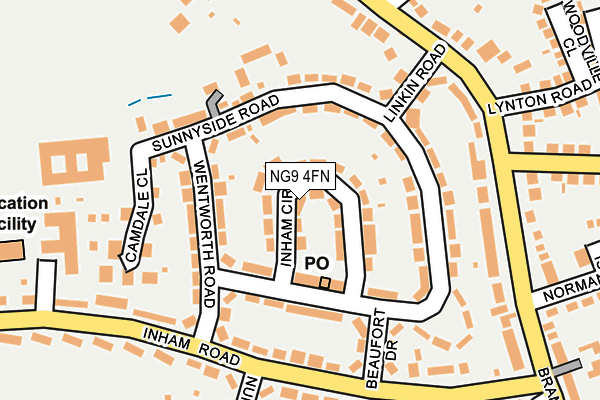 NG9 4FN map - OS OpenMap – Local (Ordnance Survey)