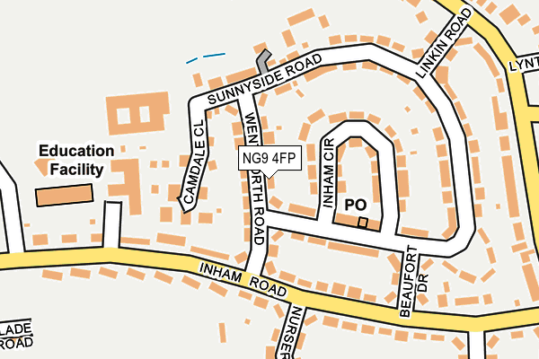 NG9 4FP map - OS OpenMap – Local (Ordnance Survey)