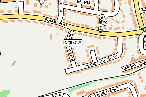 NG9 4GW map - OS OpenMap – Local (Ordnance Survey)