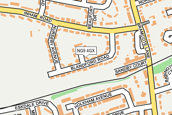 NG9 4GX map - OS OpenMap – Local (Ordnance Survey)