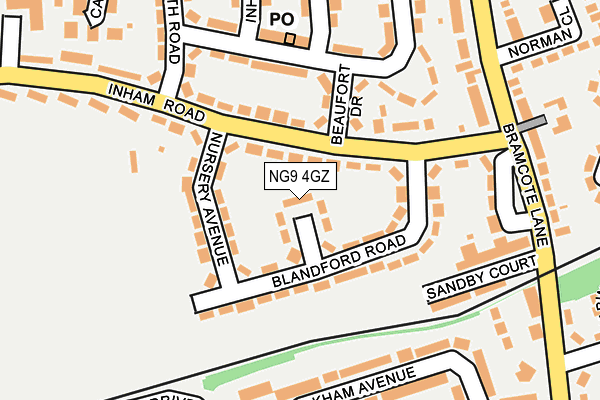 NG9 4GZ map - OS OpenMap – Local (Ordnance Survey)