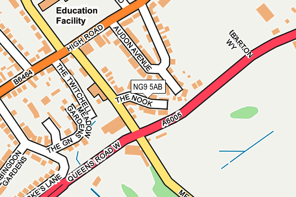 NG9 5AB map - OS OpenMap – Local (Ordnance Survey)