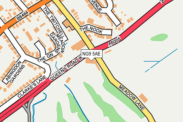 NG9 5AE map - OS OpenMap – Local (Ordnance Survey)