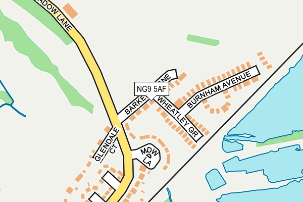 NG9 5AF map - OS OpenMap – Local (Ordnance Survey)