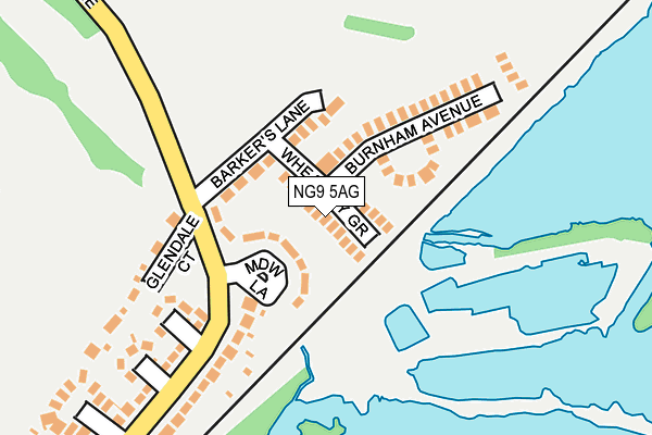 NG9 5AG map - OS OpenMap – Local (Ordnance Survey)
