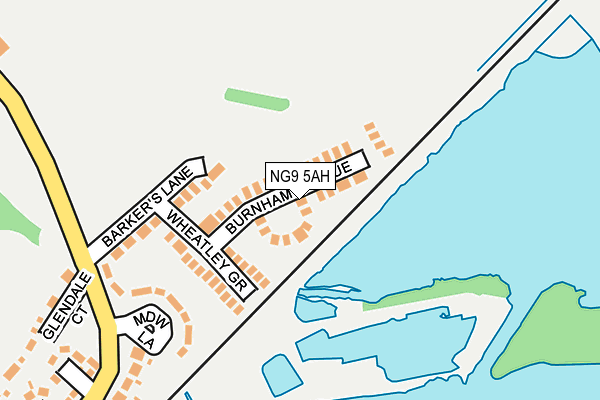 NG9 5AH map - OS OpenMap – Local (Ordnance Survey)