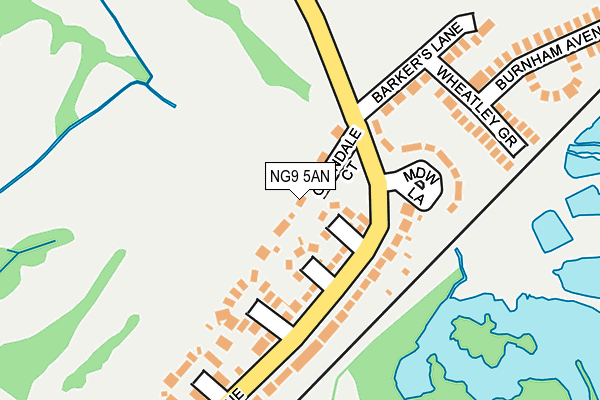 NG9 5AN map - OS OpenMap – Local (Ordnance Survey)