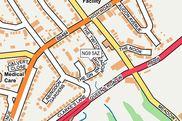 NG9 5AZ map - OS OpenMap – Local (Ordnance Survey)