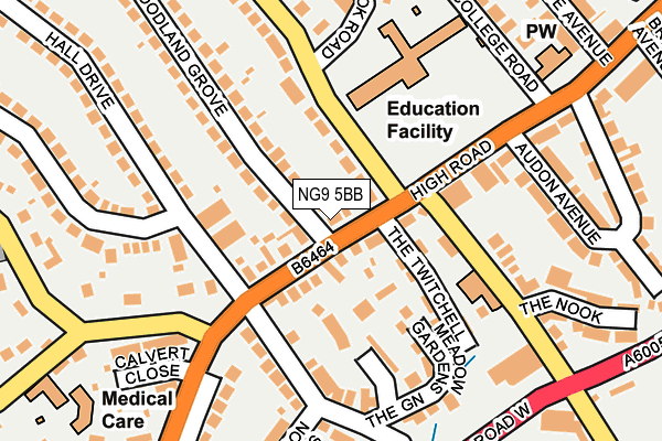 NG9 5BB map - OS OpenMap – Local (Ordnance Survey)